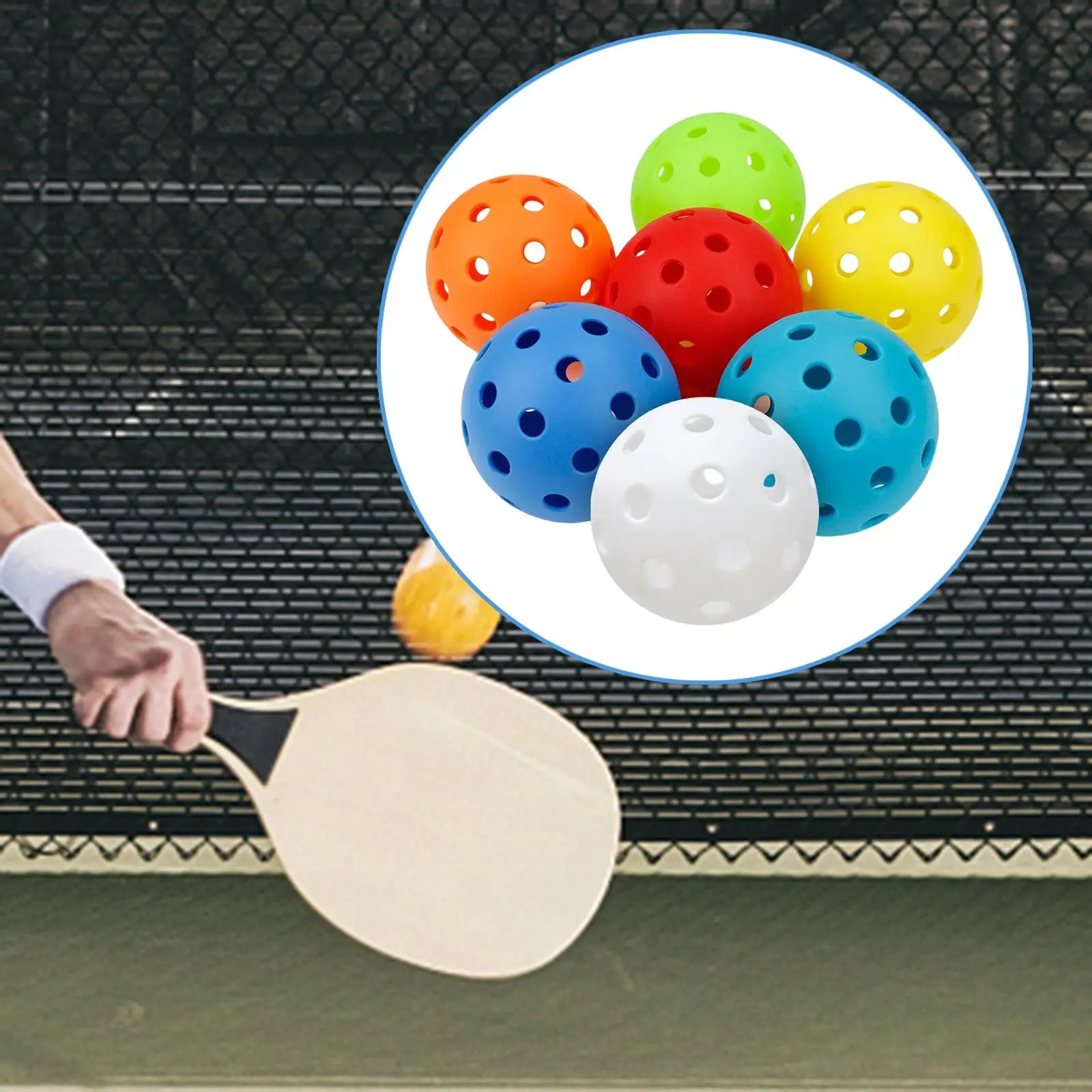 7Pcs Pickleball Balls Specifically Designed 40 Holes for Outdoor