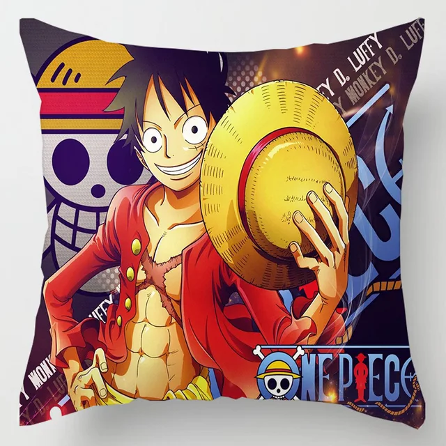 Juste de coussin carrée Anime One Piece, Luffy, ZanZoro, Nami, Shanks,  style noir et blanc, taie d'oreiller unique, créatif, 45x45cm - AliExpress