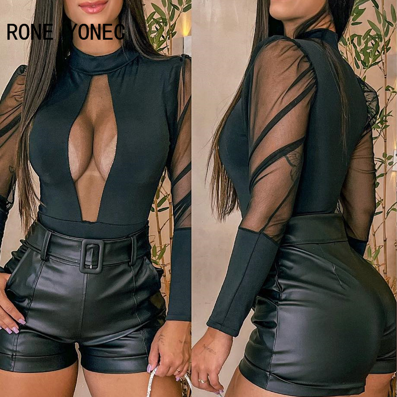 manga comprida bodycon sexy blusa topos