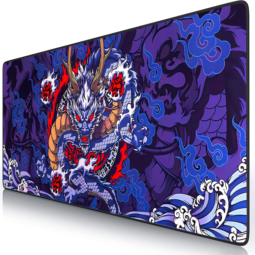 Dragon Mouse Pad Black and White Deskmat Playmat Laptop Japan Anime Gaming Keyboard Rubber Pad Pad on The Table Mouse Mat Pc Rug