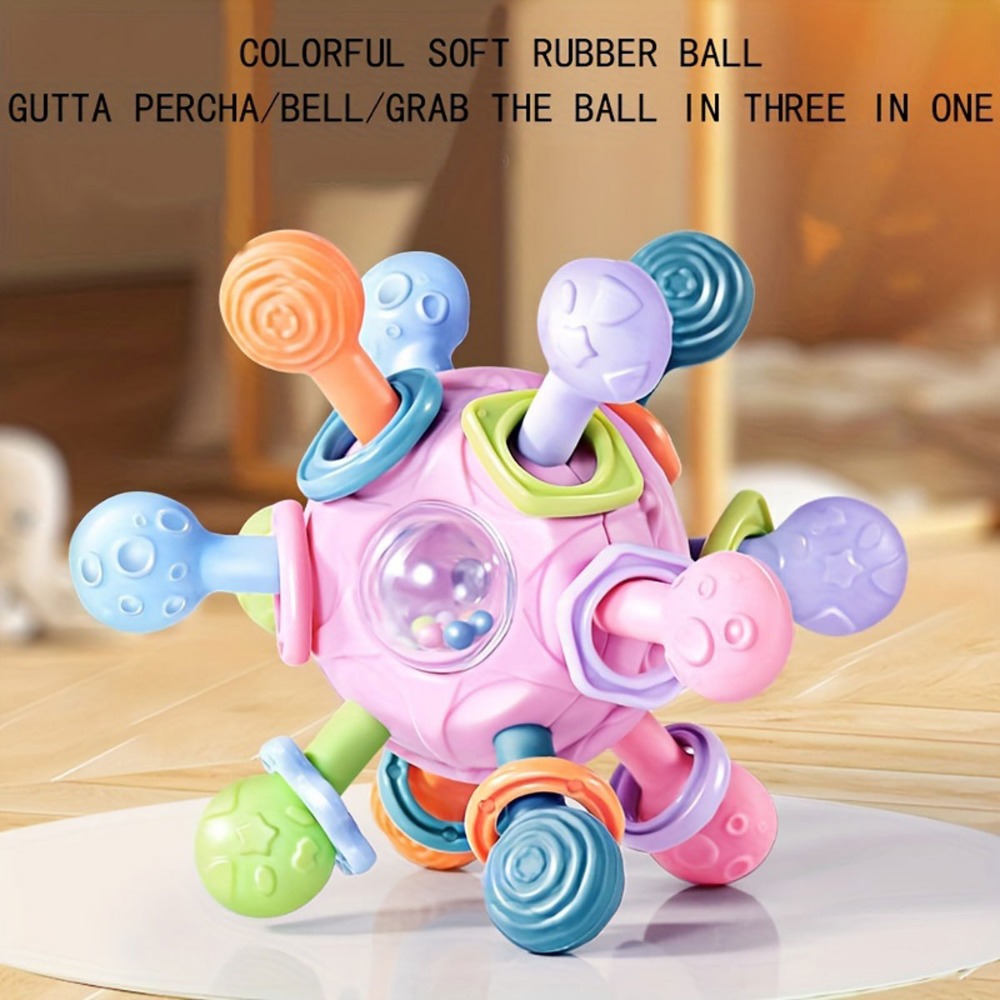 Title 6, Baby Sensory Toys Rotating Rattle Ball 0-6-12 M...