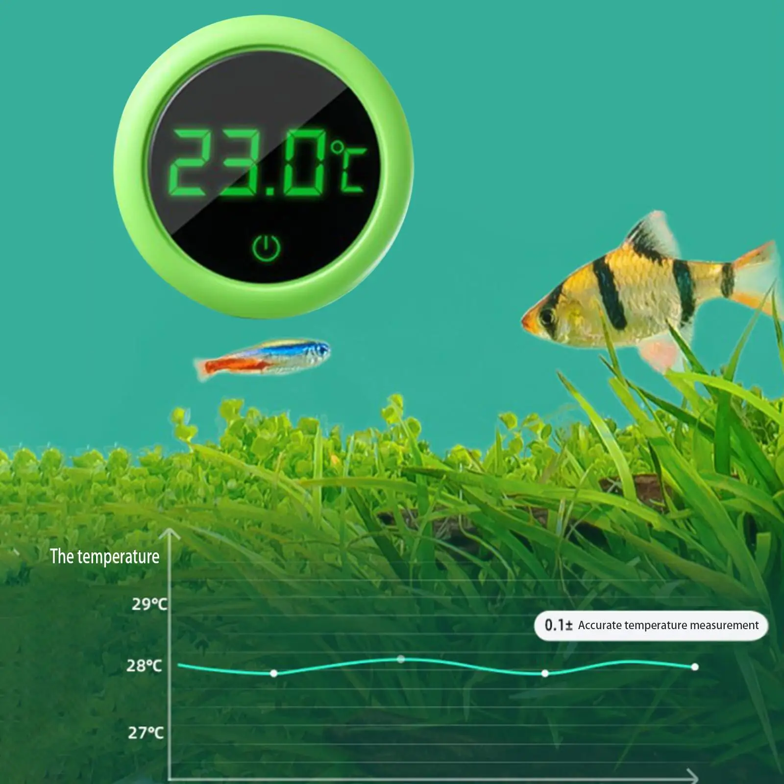 Digital Fish Tank Thermometer Instant Read High Accurate Stick On LCD Display Mini Aquarium Thermometer for Aquarium Fish Tank
