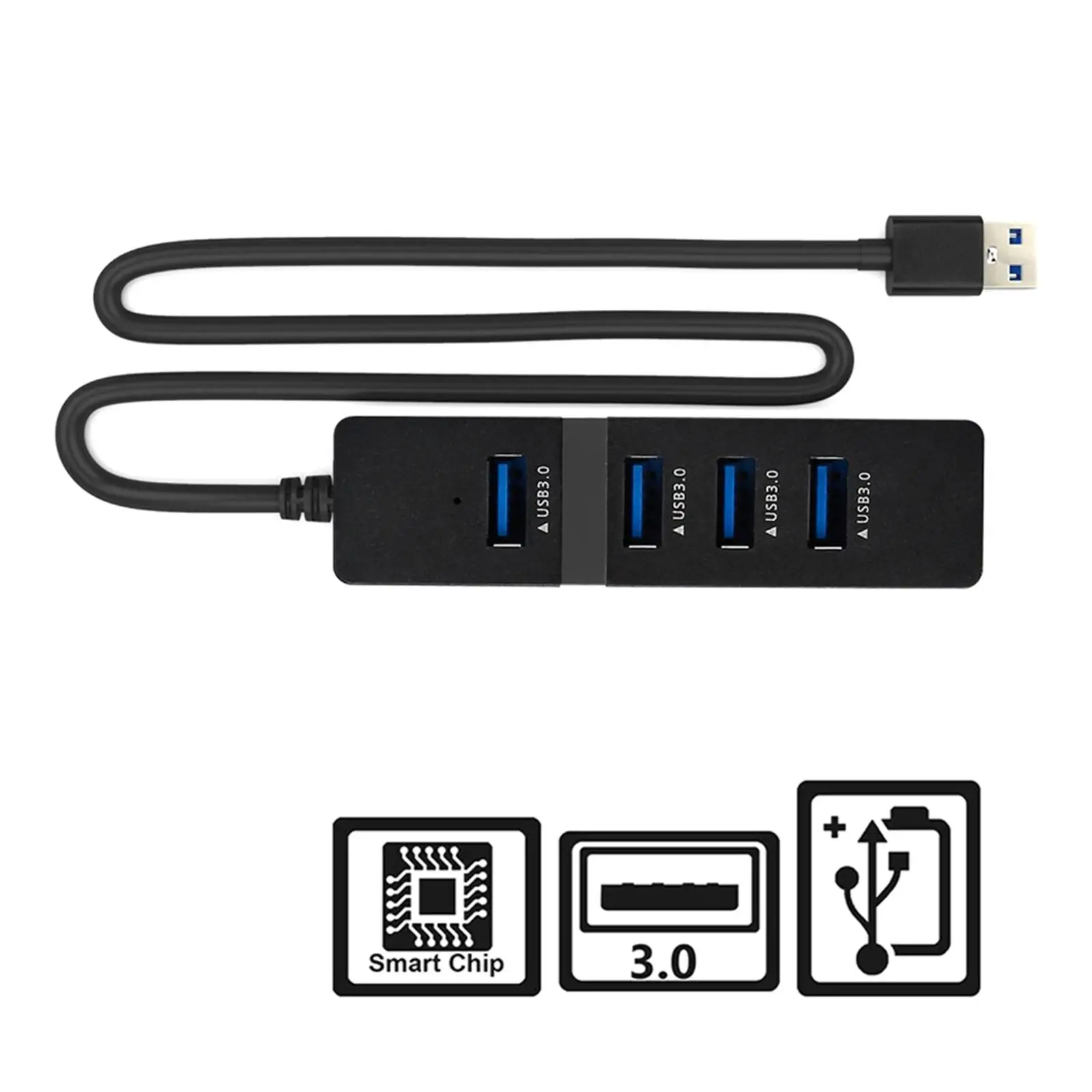 Compact 4 Ports USB 3.0 Hub Multi Splitter Portable Data USB Hub for Laptop PC Computer