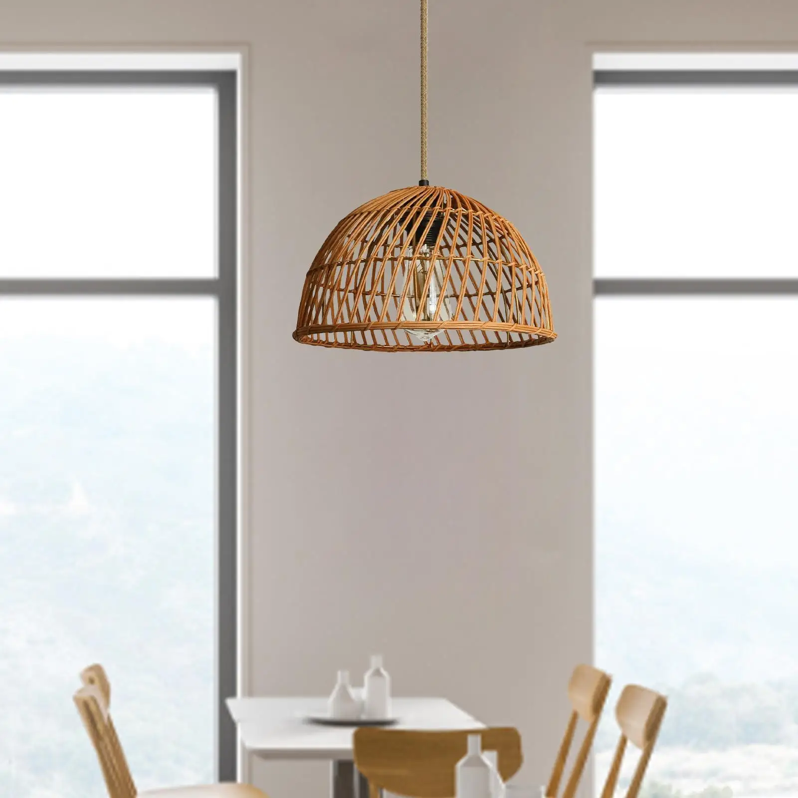 Retro Antique Pendant Lamp Shade Ceiling Light Fixture Lamp Shade Dome Hanging Ceiling Lampshade for Kitchen Bar Bedroom Cafe