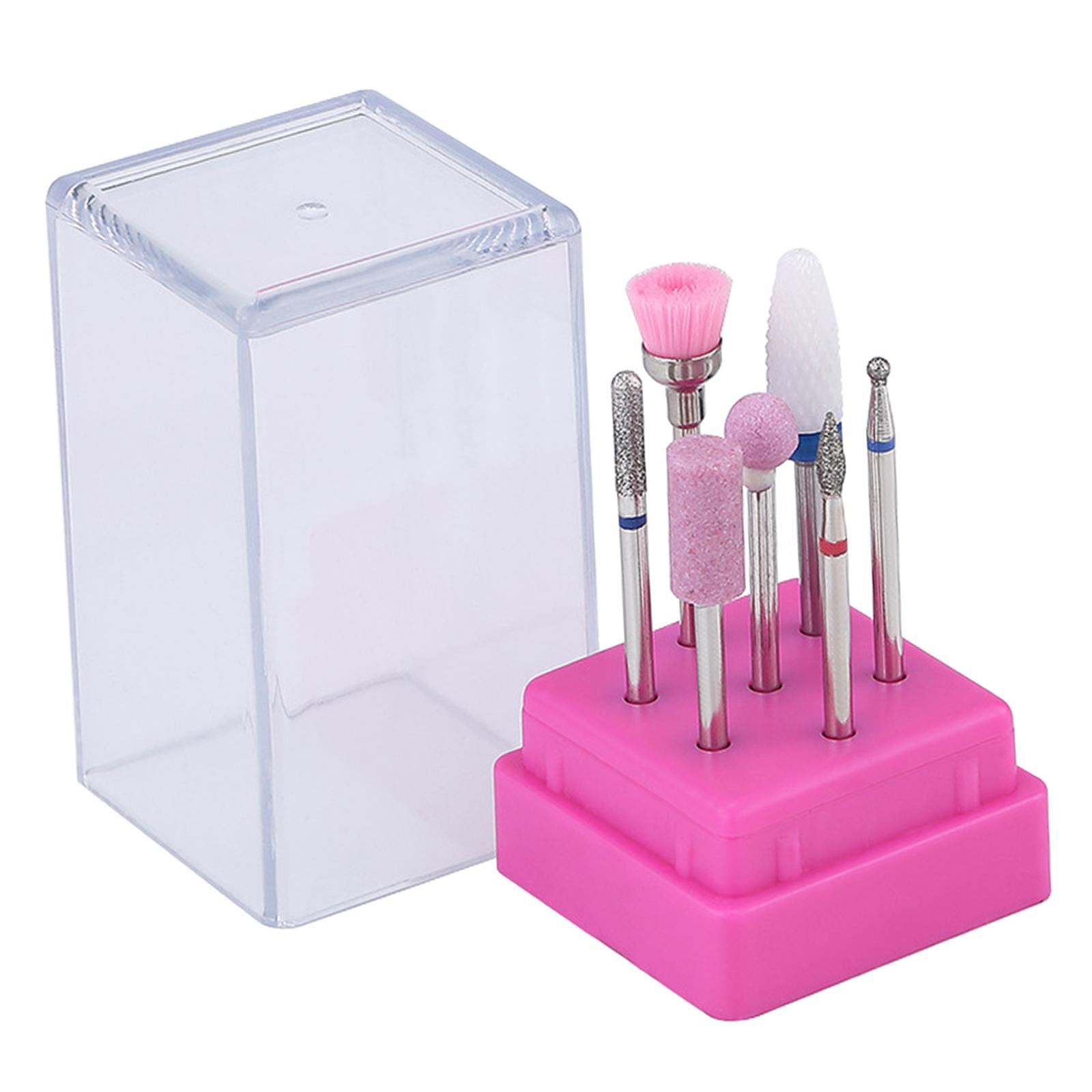 7Pcs Nail Drill Bits Set with Holder Box Professional Nail Polisher for Nail Polish