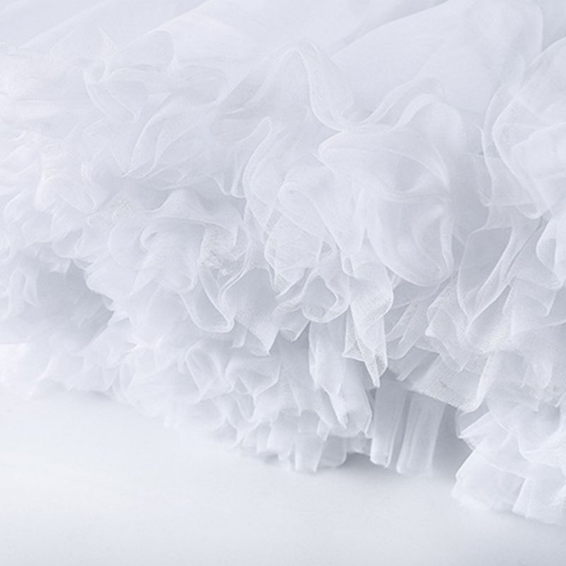 Title 7, Women Girls Ruffled Short Petticoat Solid White...