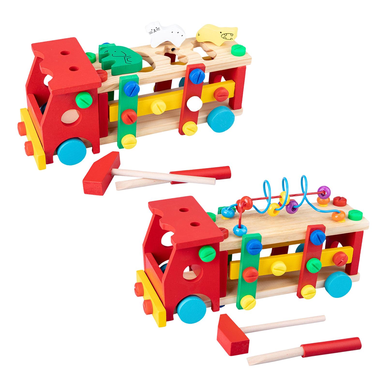 Baby Kids Take Apart Truck Screw Disassembly Assembly Car Building & Construction Wooden Toys for Boys and Girls Kindergarten