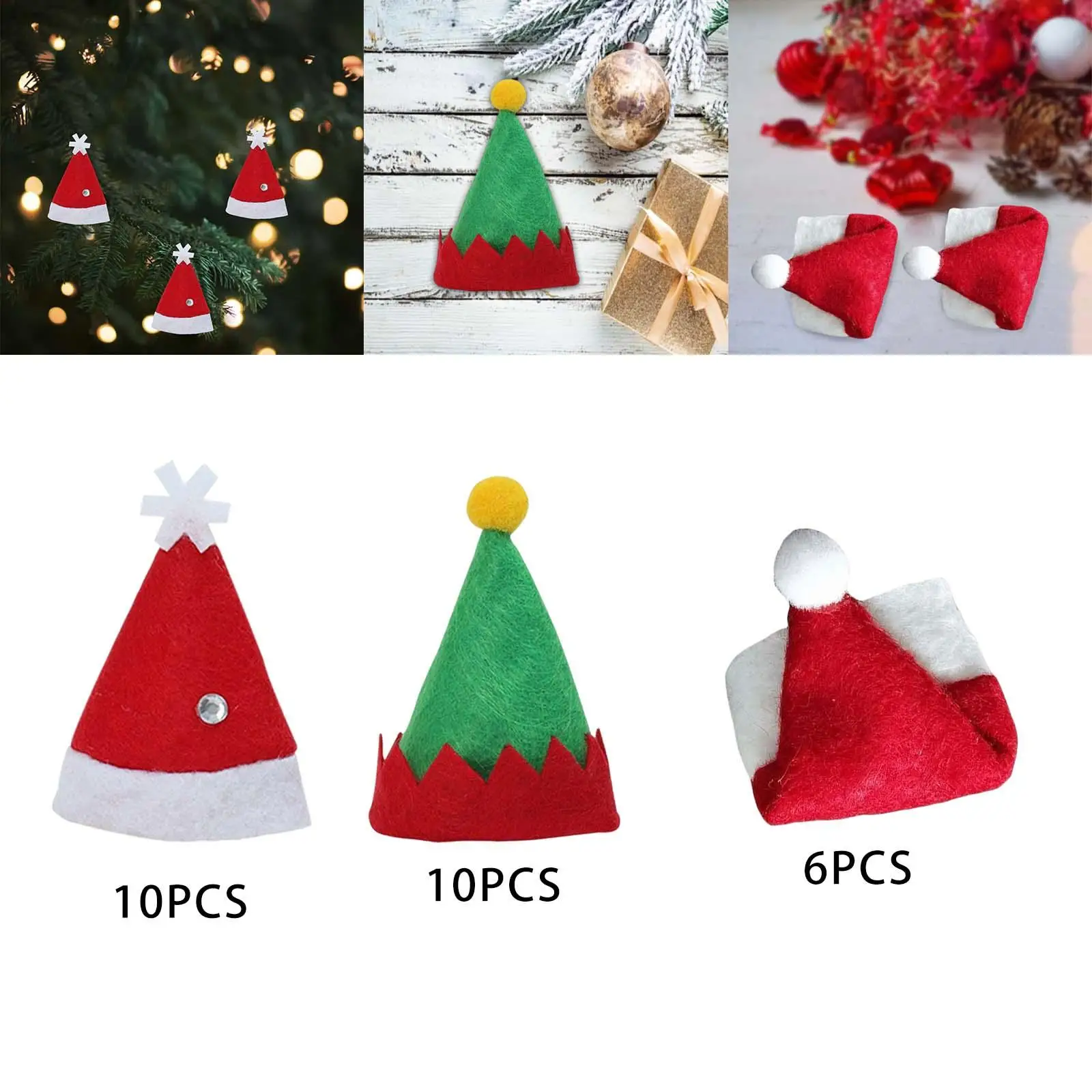 Mini Christmas Hat Lollipop Candy Cover Cap for Table New Year Gift Party Decoration