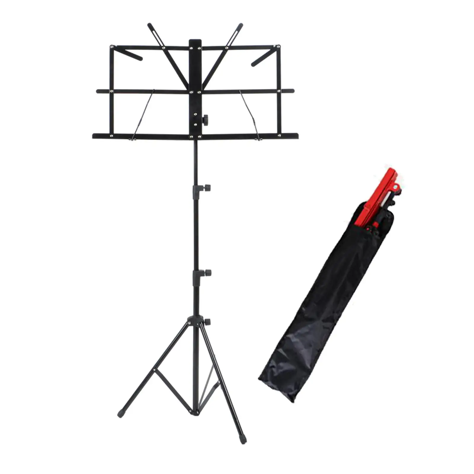 Sheet Music Stand Book Stand, Height Adjustable, Foldable, Professional Music Sheet Clip Holder,