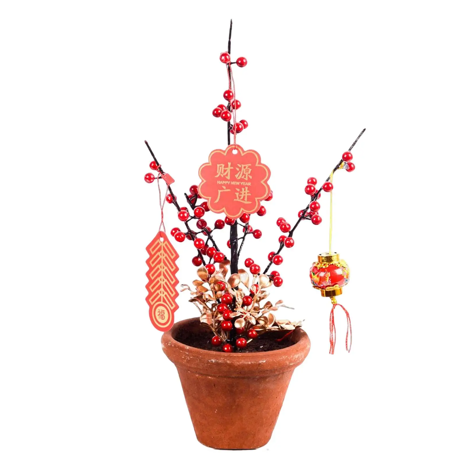 Artificial Potted Flowers Office Ornament Home Chinese New Year Ornaments