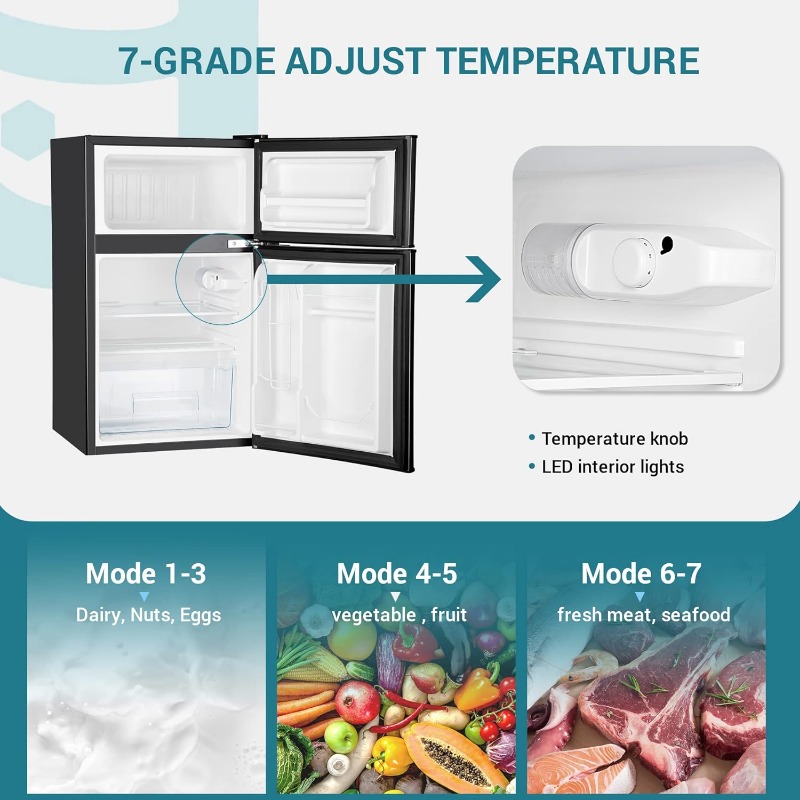 Title 2, Uprightt Mini Fridge with Freezer, 3.2 Cu.Ft Co...