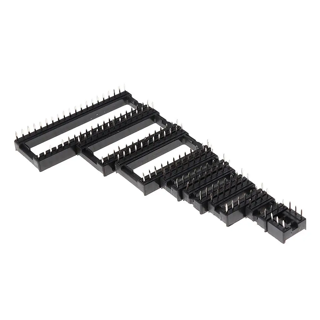 100 Pieces 6/8/14/16/1/28/40 PIN IC Socket Connector Assortment