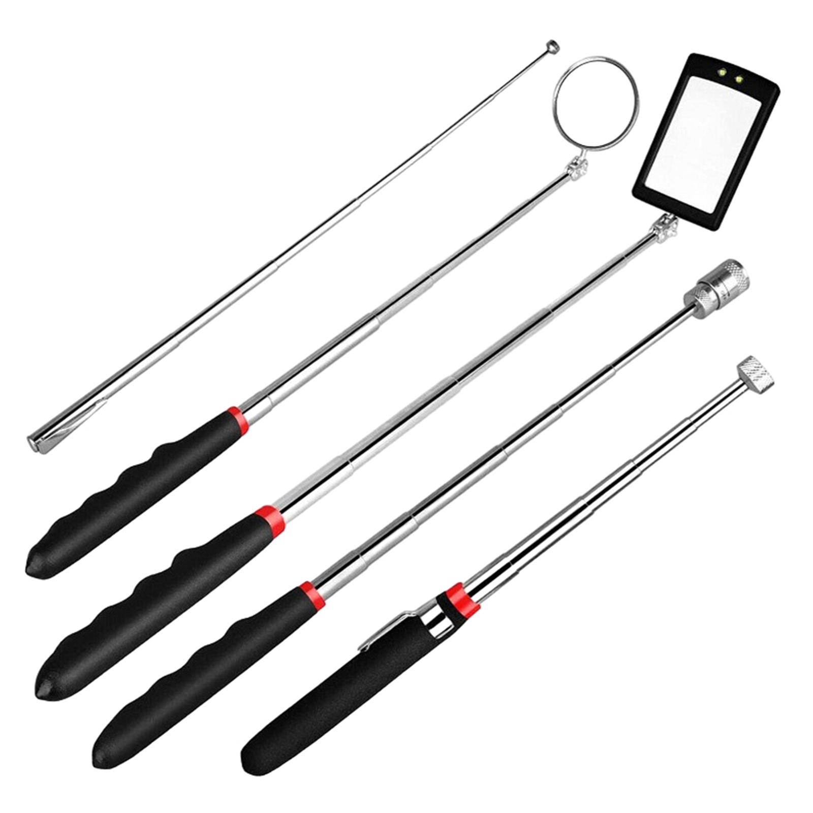 5 Pieces Magnetic Telescoping Grabber Tool Comfortable Grip Multipurpose 360 Swivel Head Adjustable Inspection Mirror for Men