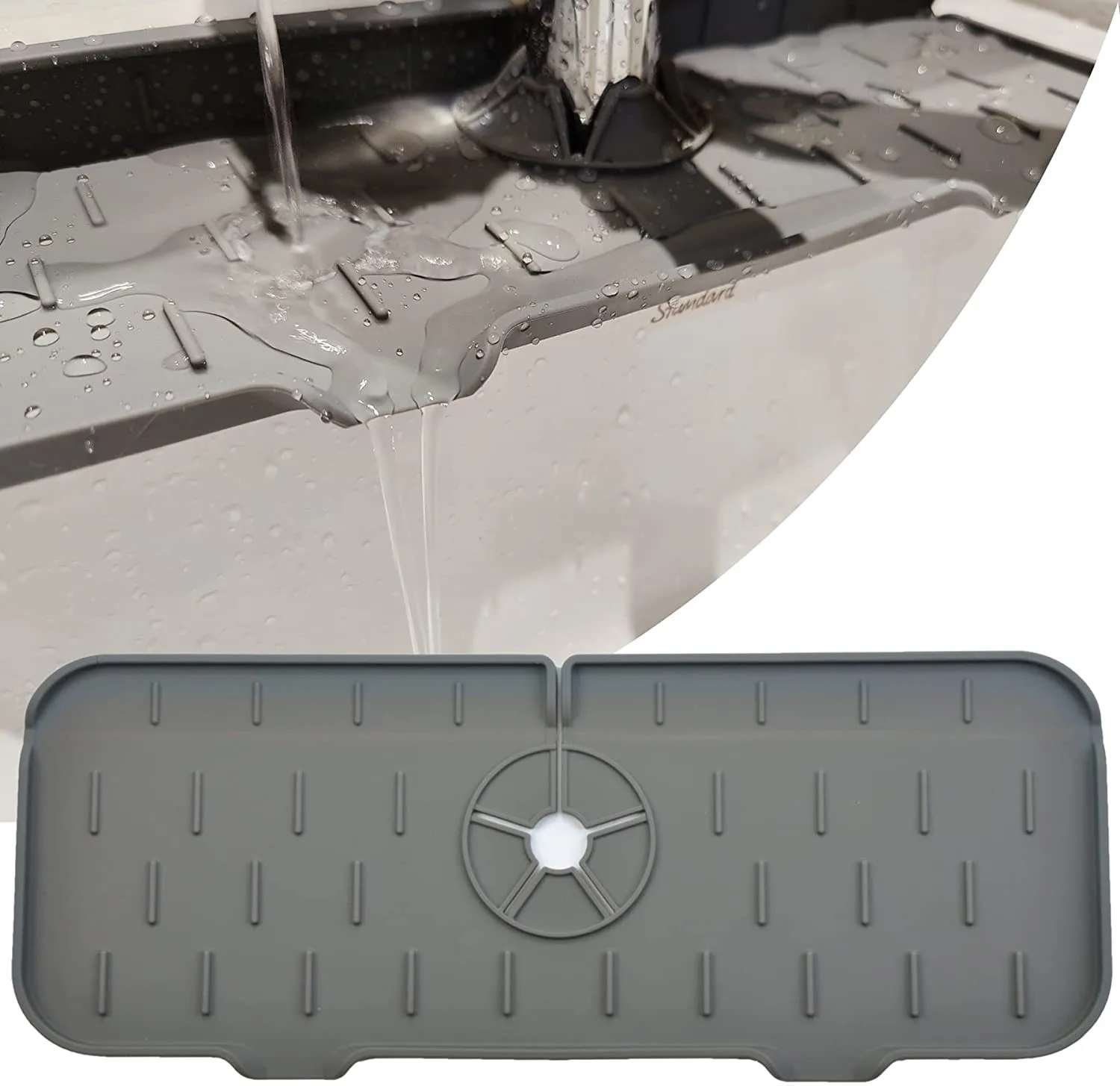 1pcs Silicone Faucet Mat For Kitchen Sink Splash Guard Bathroom Faucet Water Catcher Mat Sink Draining Pad Behind Faucet