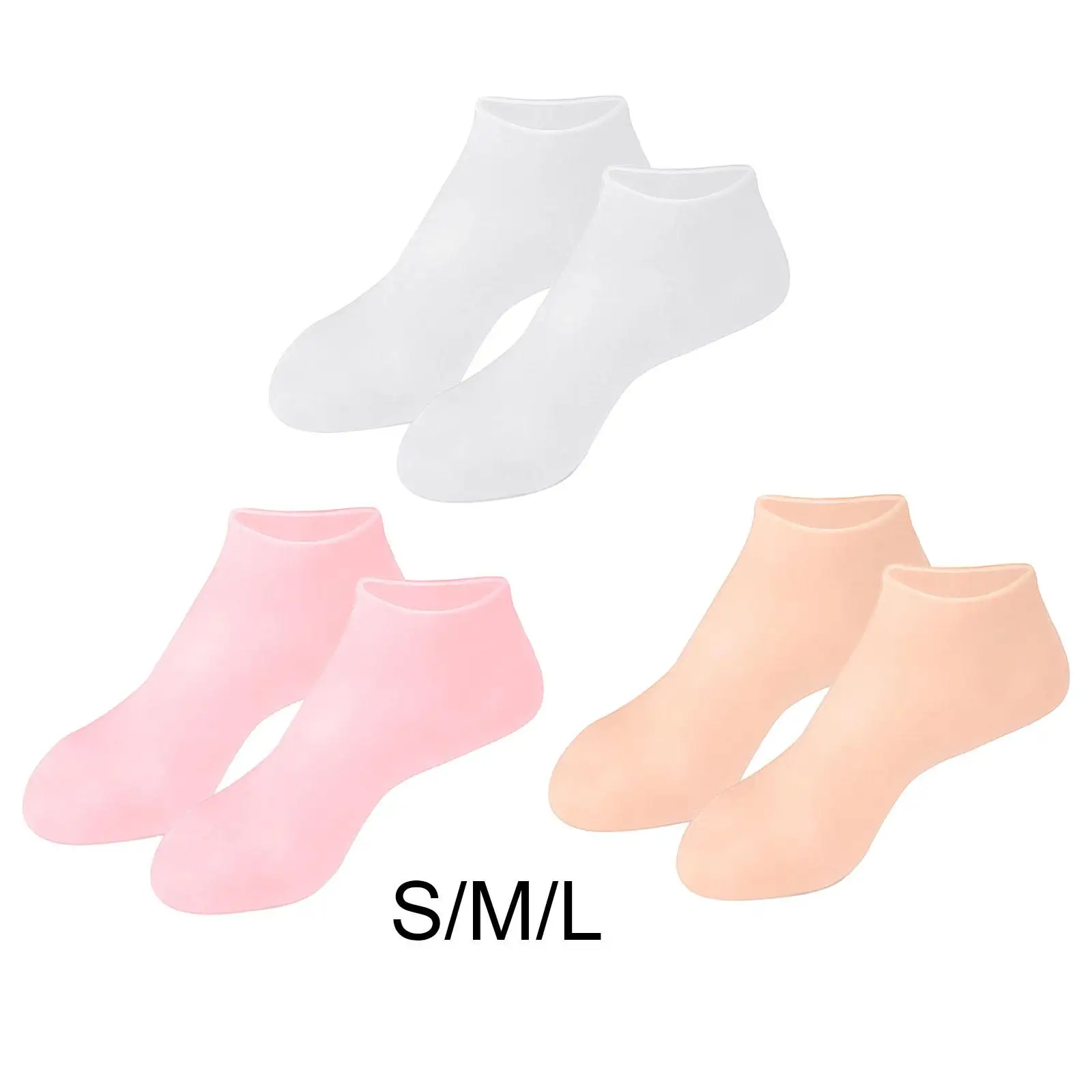 Silicone Moisturizing Socks Pedicure Socks , Softening Rough Skin, Calluses Durable Reusable to Prevent Plantar Fasciitis Unisex