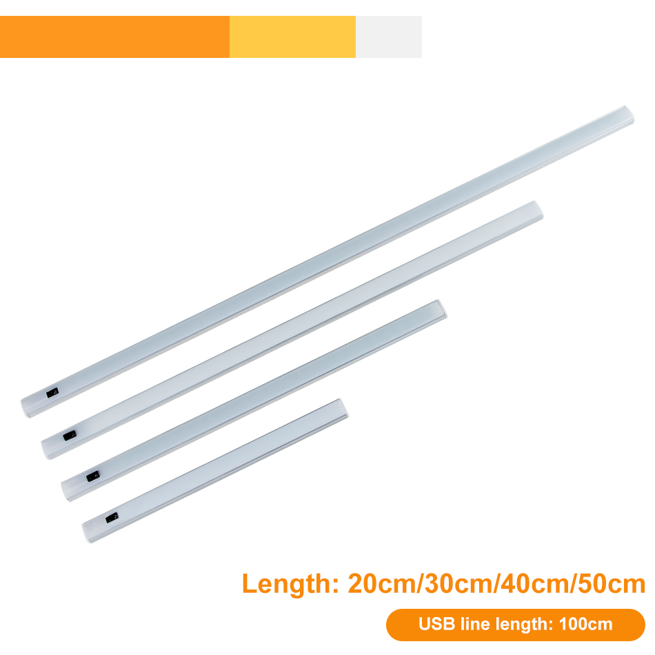 12V USB LED Strip Desk Lamp Hand Sweep Switch Motion Sensor Table Lamp 20/30/50cm Children Room LED Under Cabinet Kitchen Lights