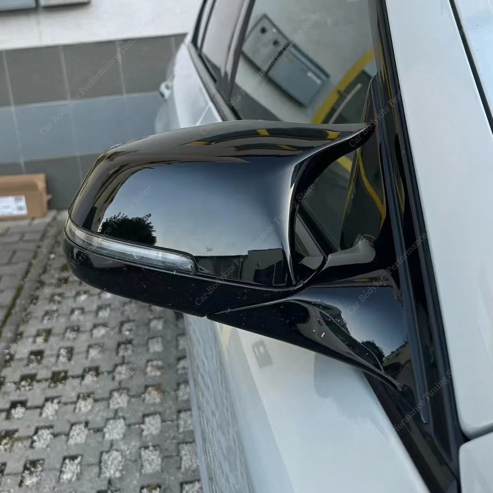 Für bmw f10 f11 lci 2 stücke m stil glänzend schwarz rückspiegel abdeckung kappen trim shell rahmen 520d 525i 530i 530d m550i 2006-2018 – Detail 2