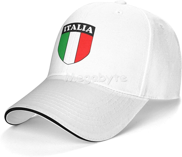 US/Italia Flags Embroidered White Baseball Cap – Colorful Italian