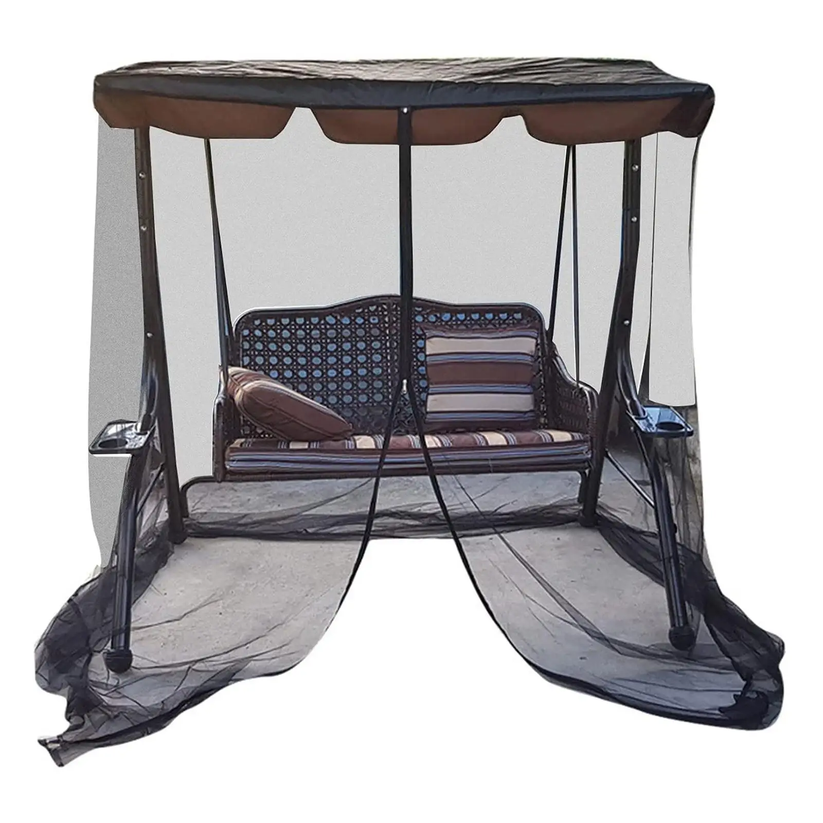 Patio Swing Chair Cover Mosquito Netting Screen For Patio Table Umbrella Garden Deck Furniture Zippered Mesh Enclosure Cover
