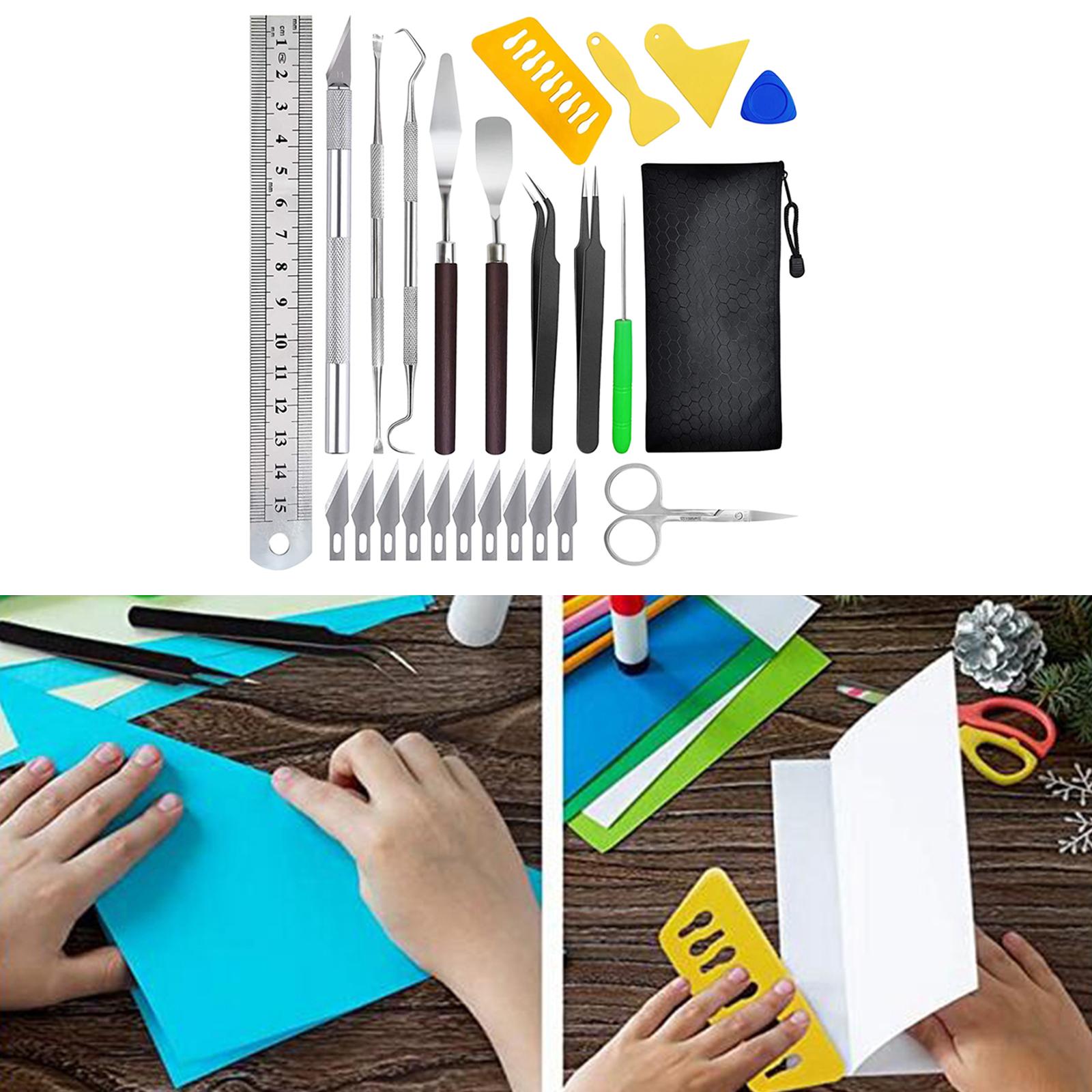 Set of 17/25 Precision Craft Vinyl Weeding Tools Set,Basic Vinyl Tool Kit for Silhouettes,Cameos, Lettering Arts Crafts Project