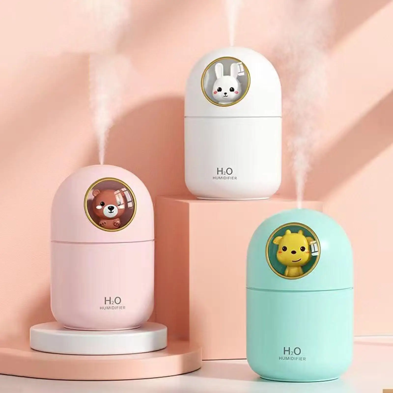 Cute Air Humidifier  Auto Shut-Off Silent LED Night Lamp Diffuser  USB for Bedroom Office