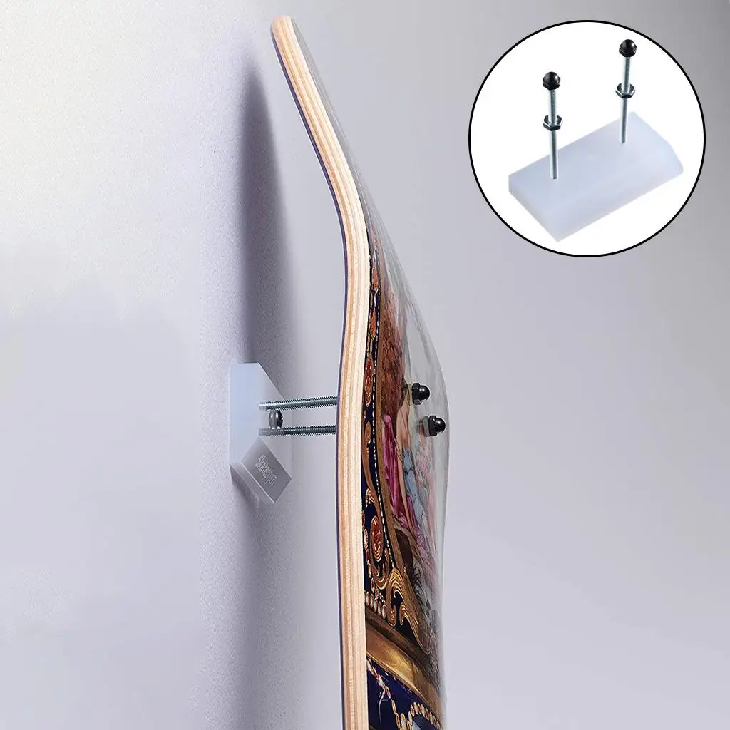 2pcs Skateboard Longboard Deck Wall Mount Hanger Acrylic Display Storage