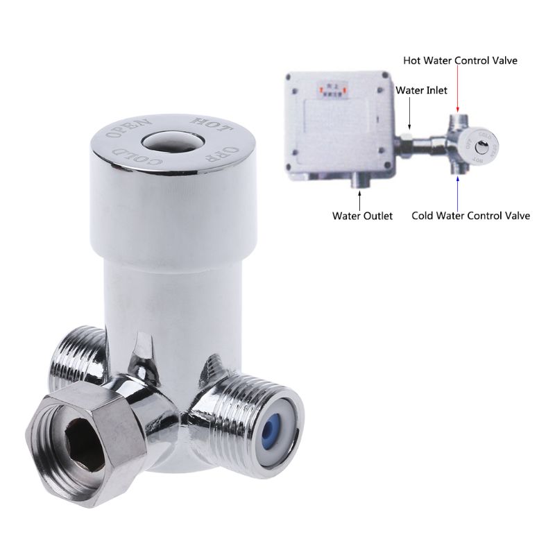 válvula de mistura termostática dois in um fora torneira do banheiro termostática torneira de água da indução acessórios