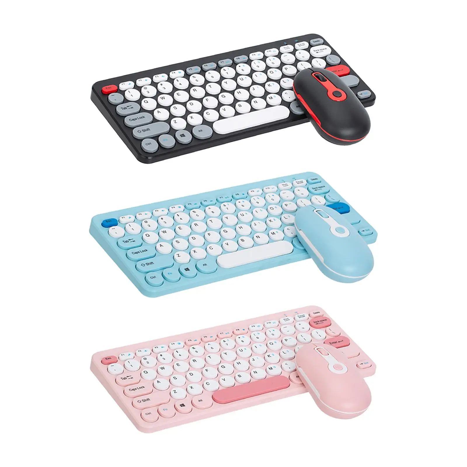 Wireless Computer Keyboard Mouse with USB Receiver Mini Body Cordless USB Keyboard and Mouse for Computer Tablet Desktop PC