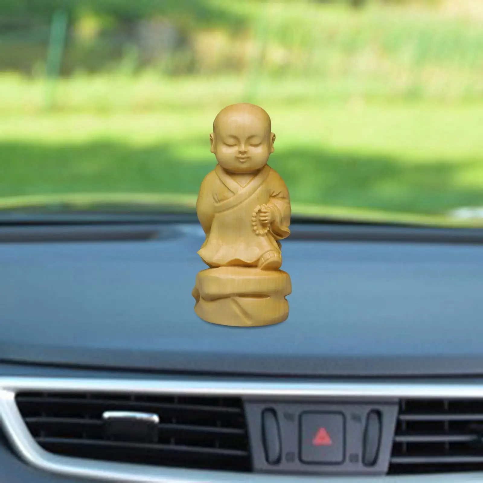 Chinese Dashboard Figurine Sculptures Tabletop Decor Figures Buddha Miniature Traditional Standing Monk Statue