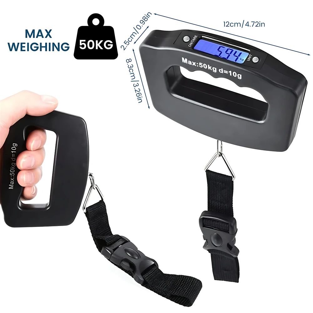 Title 3, 50kg Digital Luggage Scale Portable Suitcase Sc...