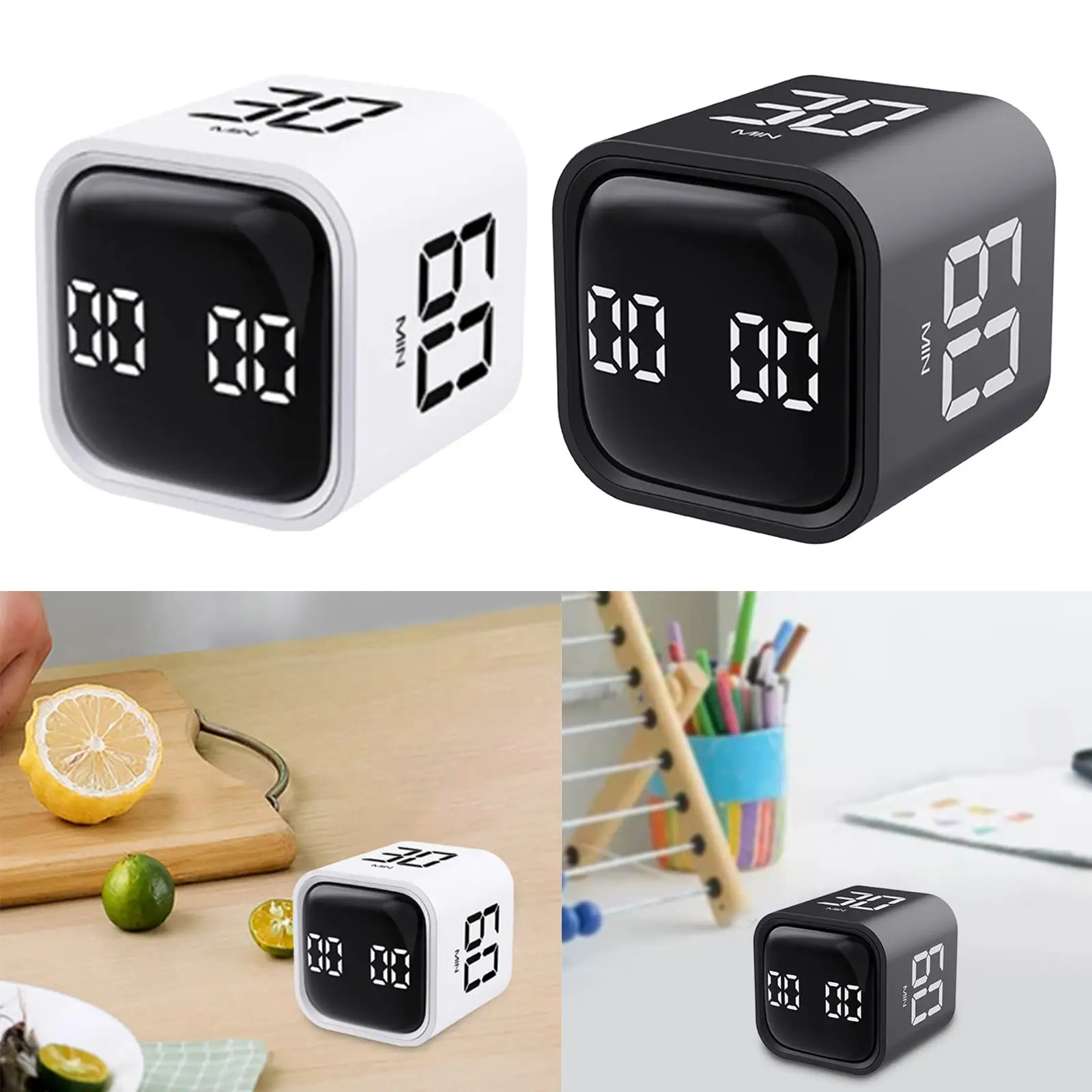 Cube timers Flip Timer Time Management Gravity Sensor Workout Timer Kitchen Timer for Exercise Cooking Office Studying Workout