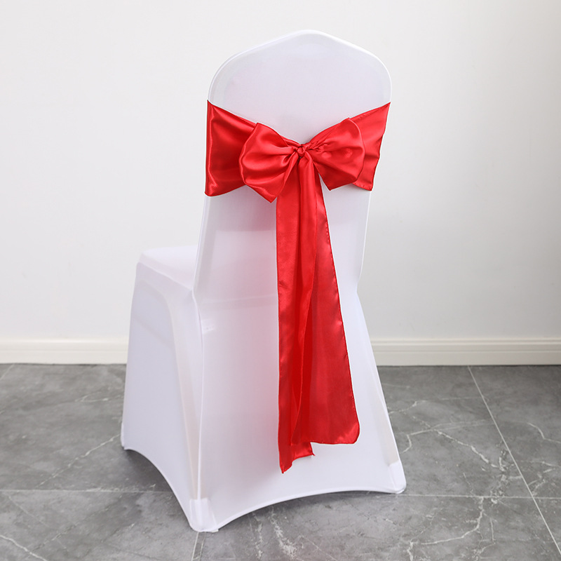 Description Picture 2 of itemAdvance Stretch Spandex Satin Sashes Bows Chair Cover for Wedding Baby Shower Banquet Party Church Ceremony Decorations