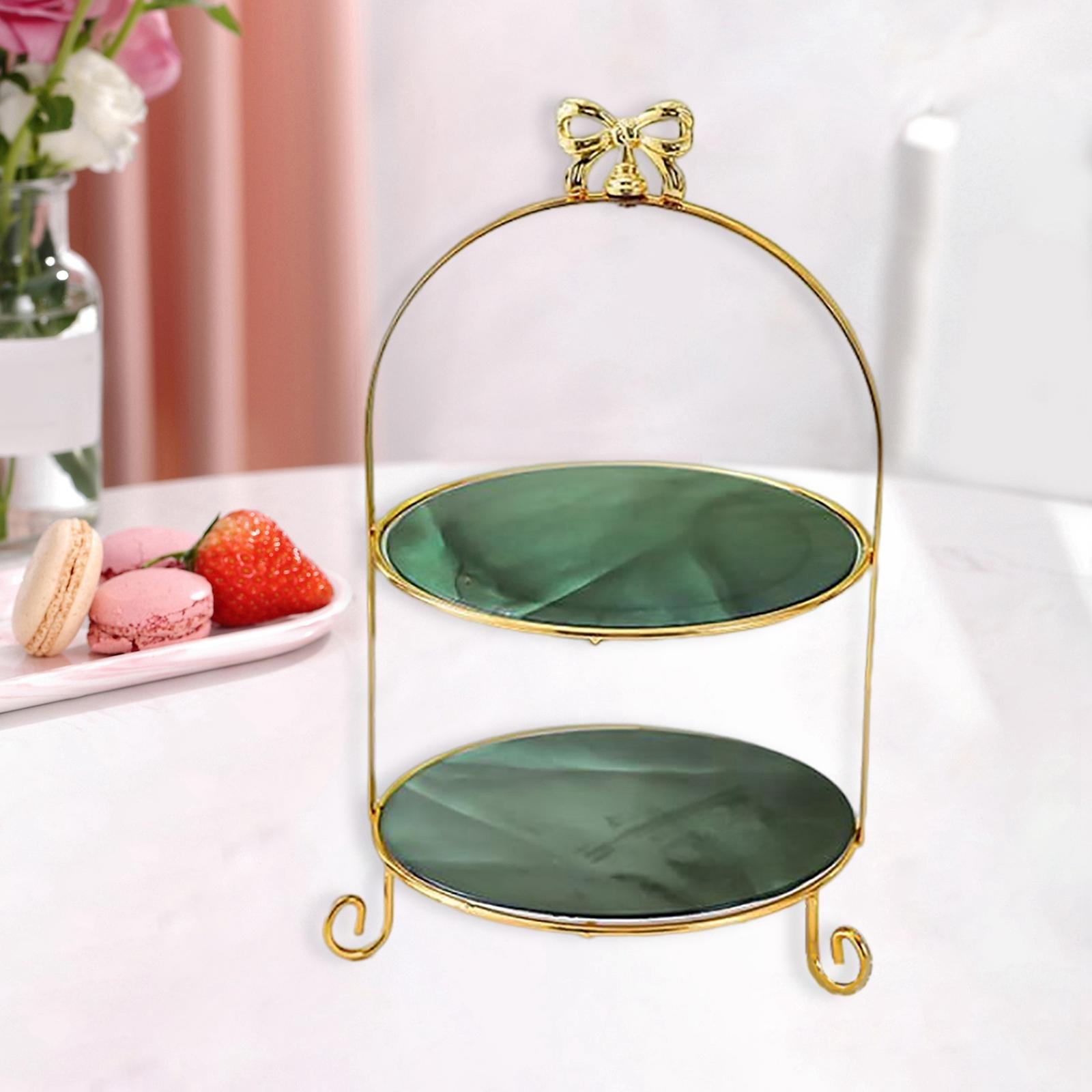 2 Tiered Cake Stand Tea Party Serving Platter Durable Easy to Clean for Birthday Parties Easy Access to Food Premium Classic
