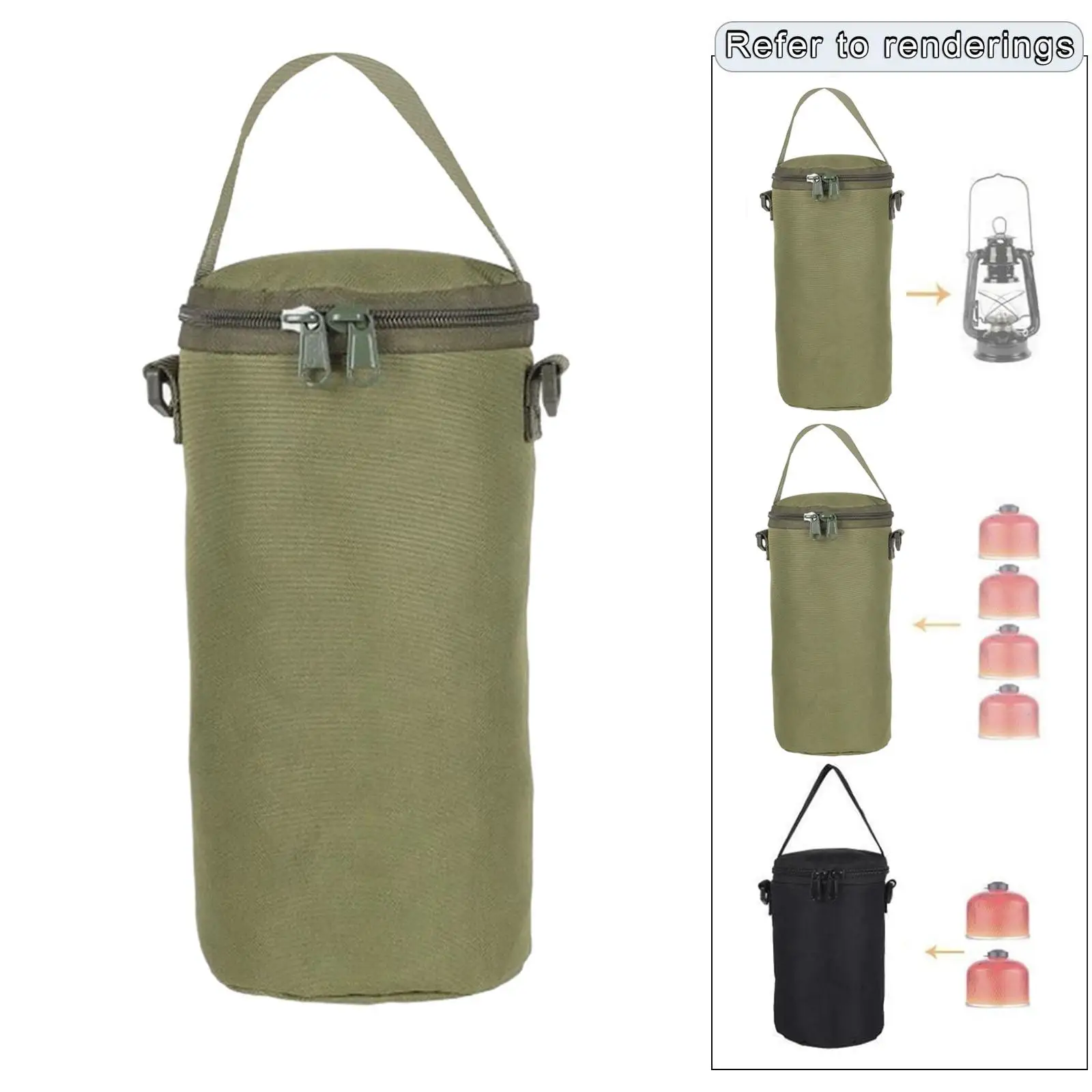 2x Gas Storage Bag Anti-Collision Gas Cylinder Lantern Protective Cover  for Camping Outdoor