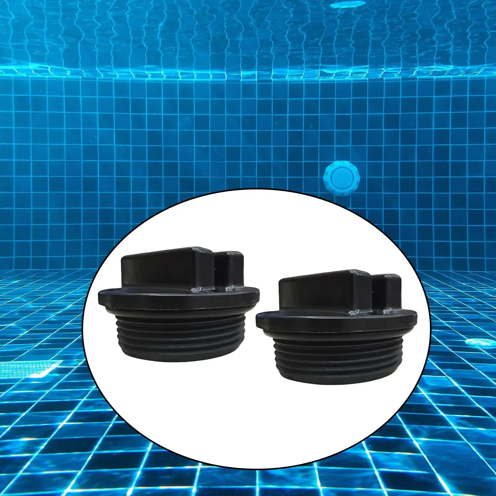 2Pcs Threaded Pool Filter Drains Replacement Parts Drain Cover Outlet Plugs 1.5