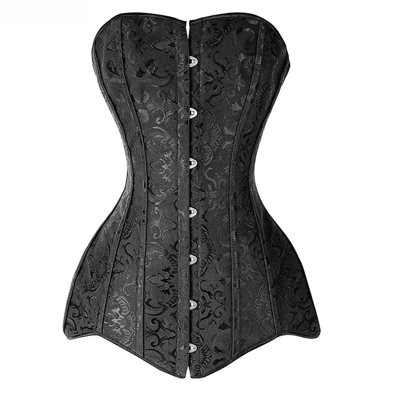 Description Picture 4 of itemLong Torso Gothic Corset Slimming Waist Corset Waist Trainer Modeling Strap Overbust Corselet Tummy Control Girdle Steel Bone