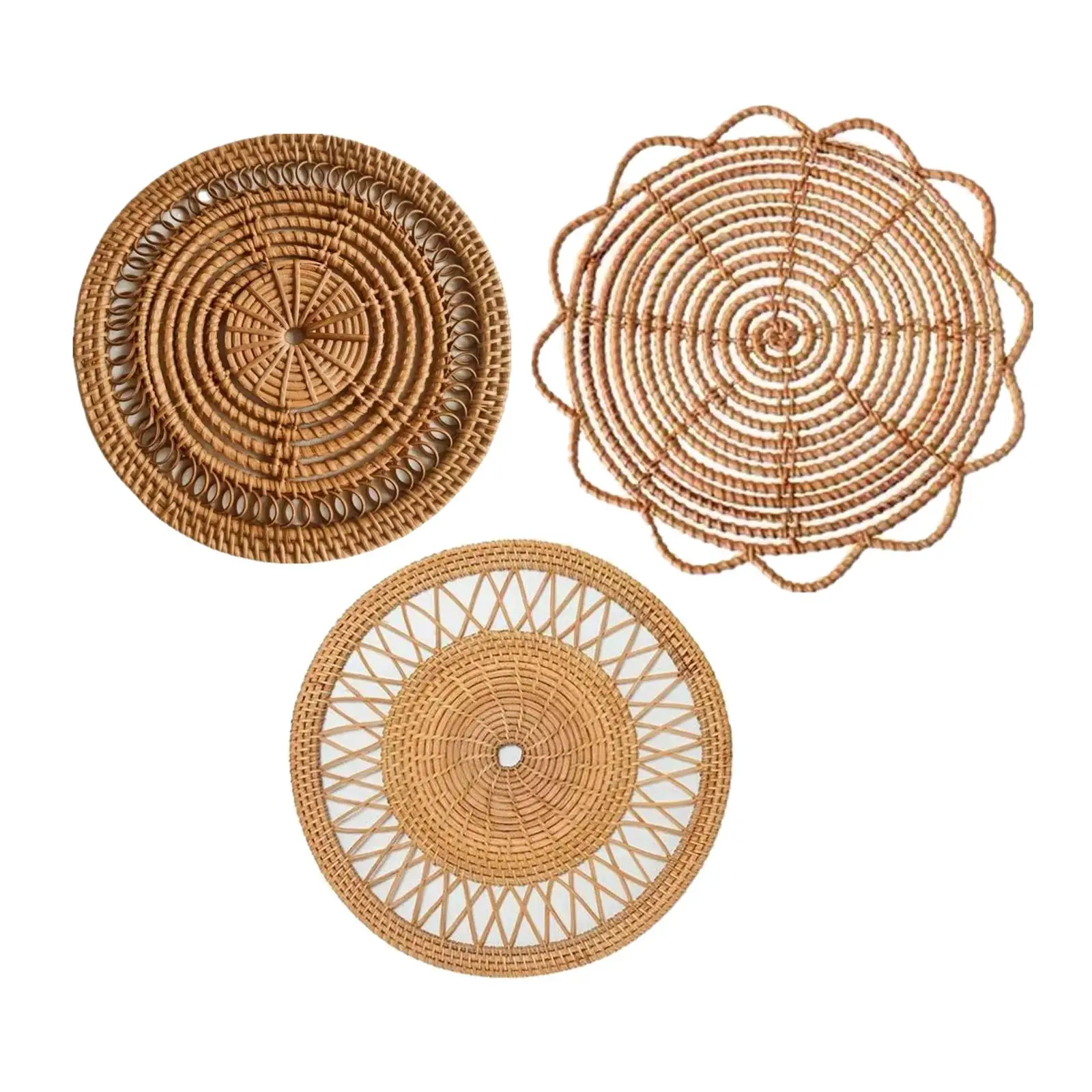 Rattan Wall Basket Decor Unique Wall Hanging Hand Woven for Home and Office