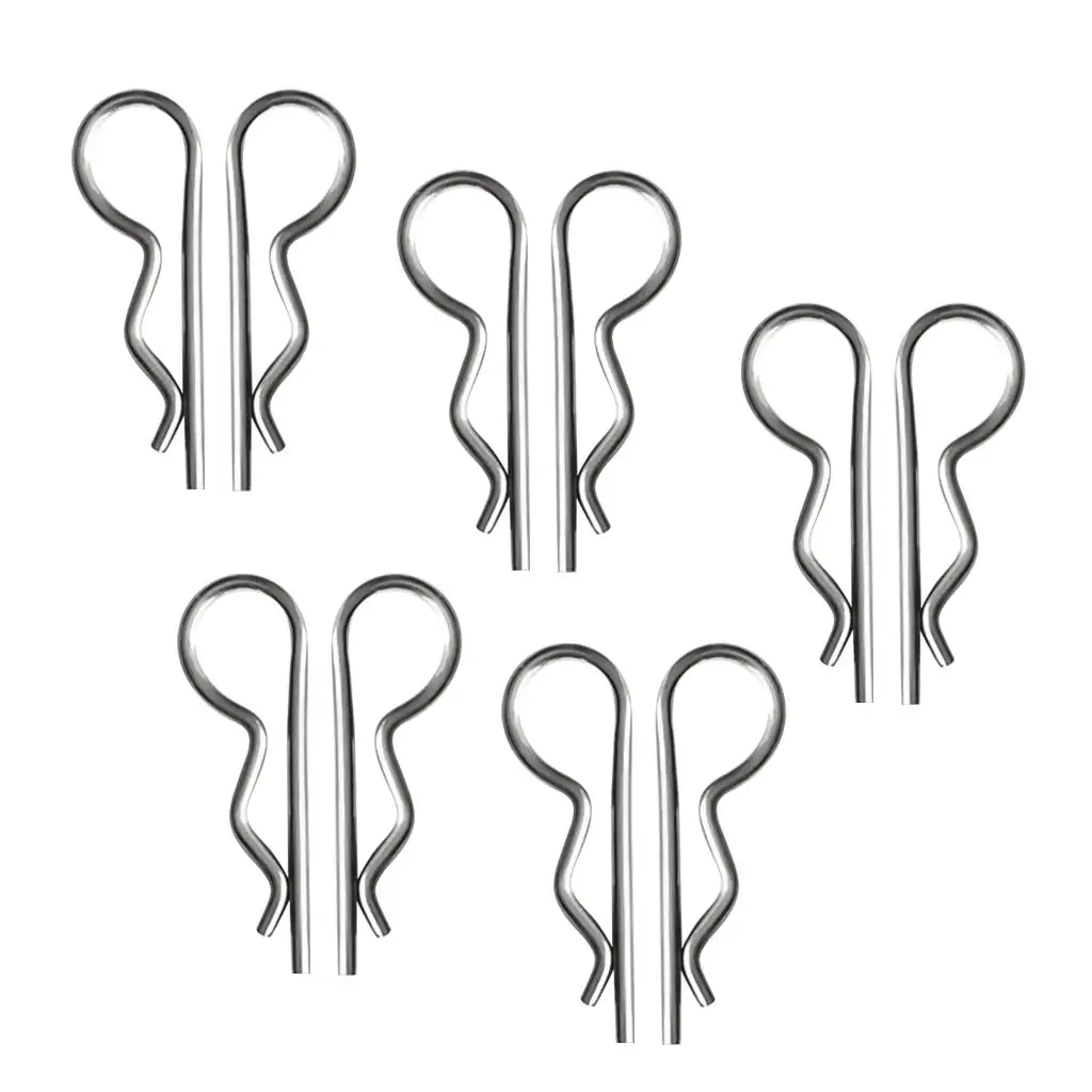 10x R Clip Stainless Steel Retaining Clip Spring Hitch Cotter Pin 2.5 x 60mm