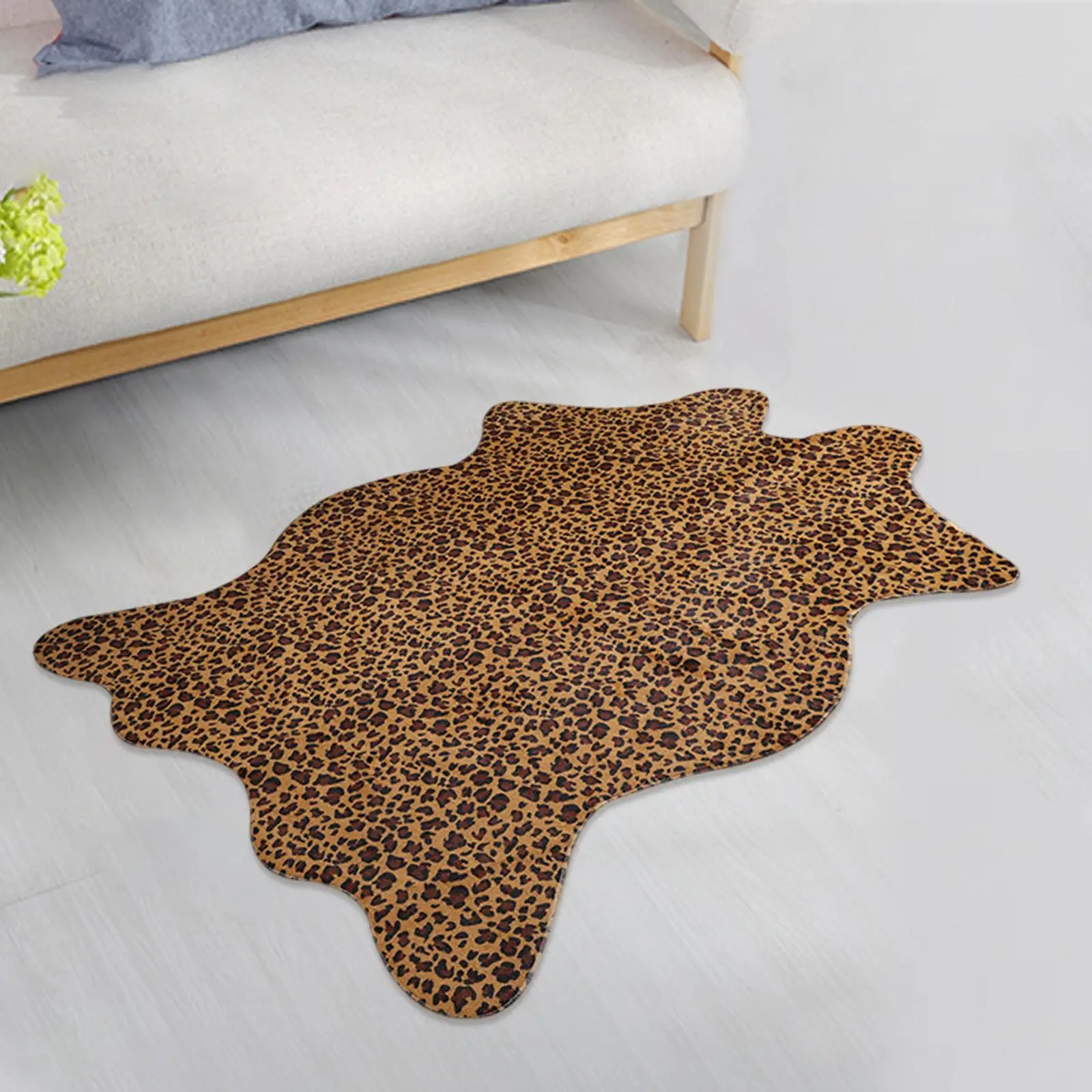 Modern Leopard Print Area Rugs Durable Non  Plush Rugs Polyester 5cm Floor Mat Irregular Door Mat for Home Decor Dorm Bedroom