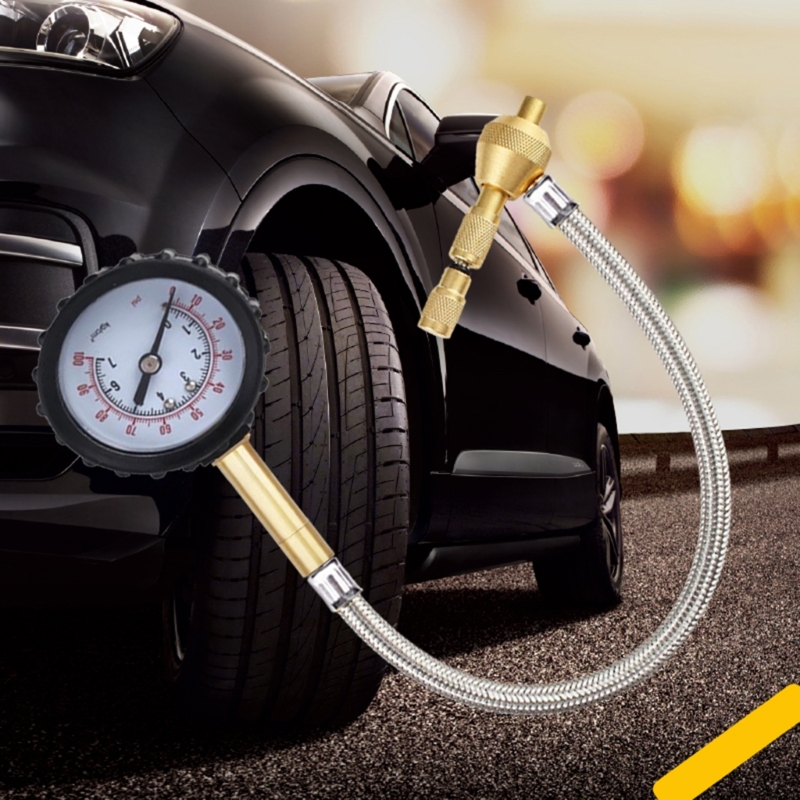 Manomètre Pression Pneus Avec Dégonfleur - Plage 0-60/100/150 PSI, Précis à +/-2%, Pour Voiture, Moto, Camion
