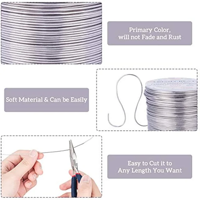 1.2mm 17 Gauge 380FT Tarnish Resistant Jewelry Craft Wire Bendable Aluminum  Sculpting Metal Wire for Jewelry Craft Beading Work - AliExpress