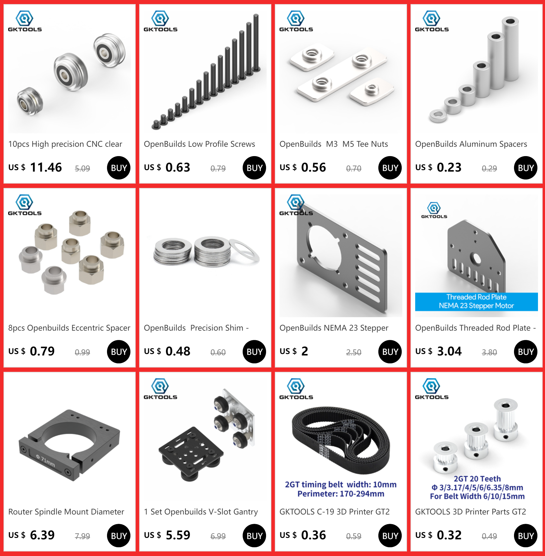 65mm 71mm 80mm alumínio kit de montagem