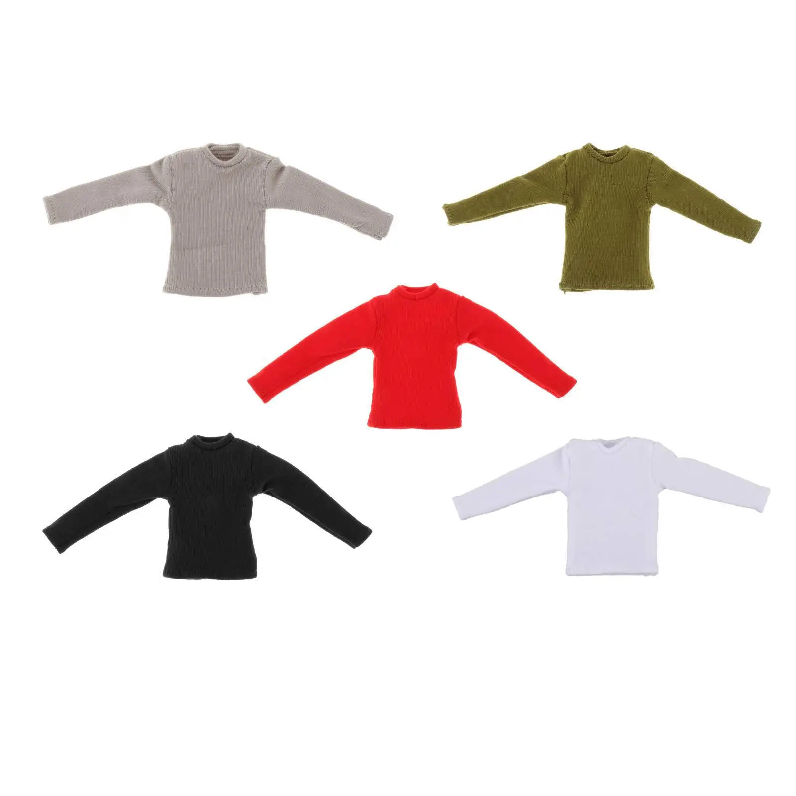 1/12 Scale Long Sleeve T Shirt Clothing Miniature Handmade Doll Clothes for 6in Dress up Doll Model Figures Body Accs