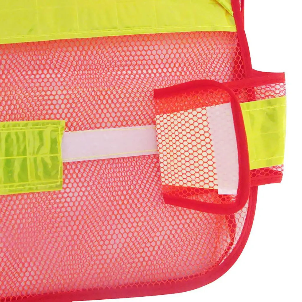 High Visibility Industrial Work Safety Bands with Reflective Stripe -Red