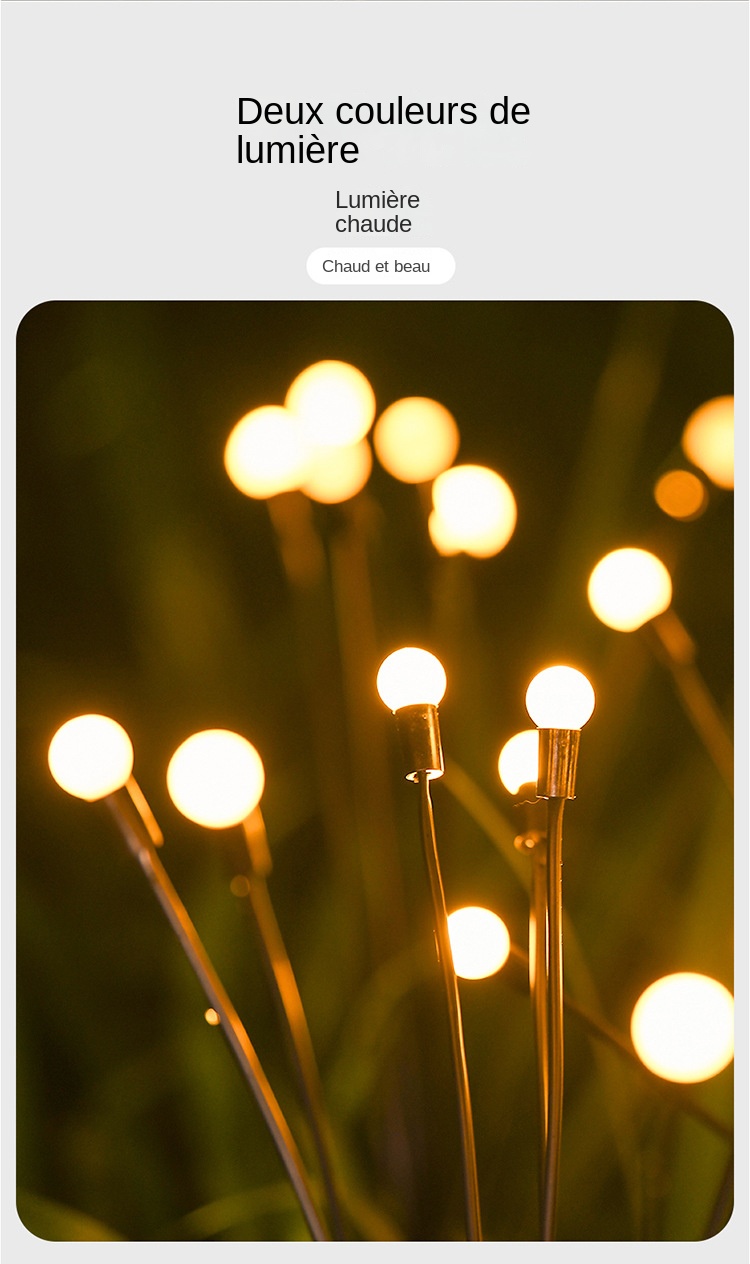 Lampe de jardin rechargeable solaire extérieure, imperméable à l'eau