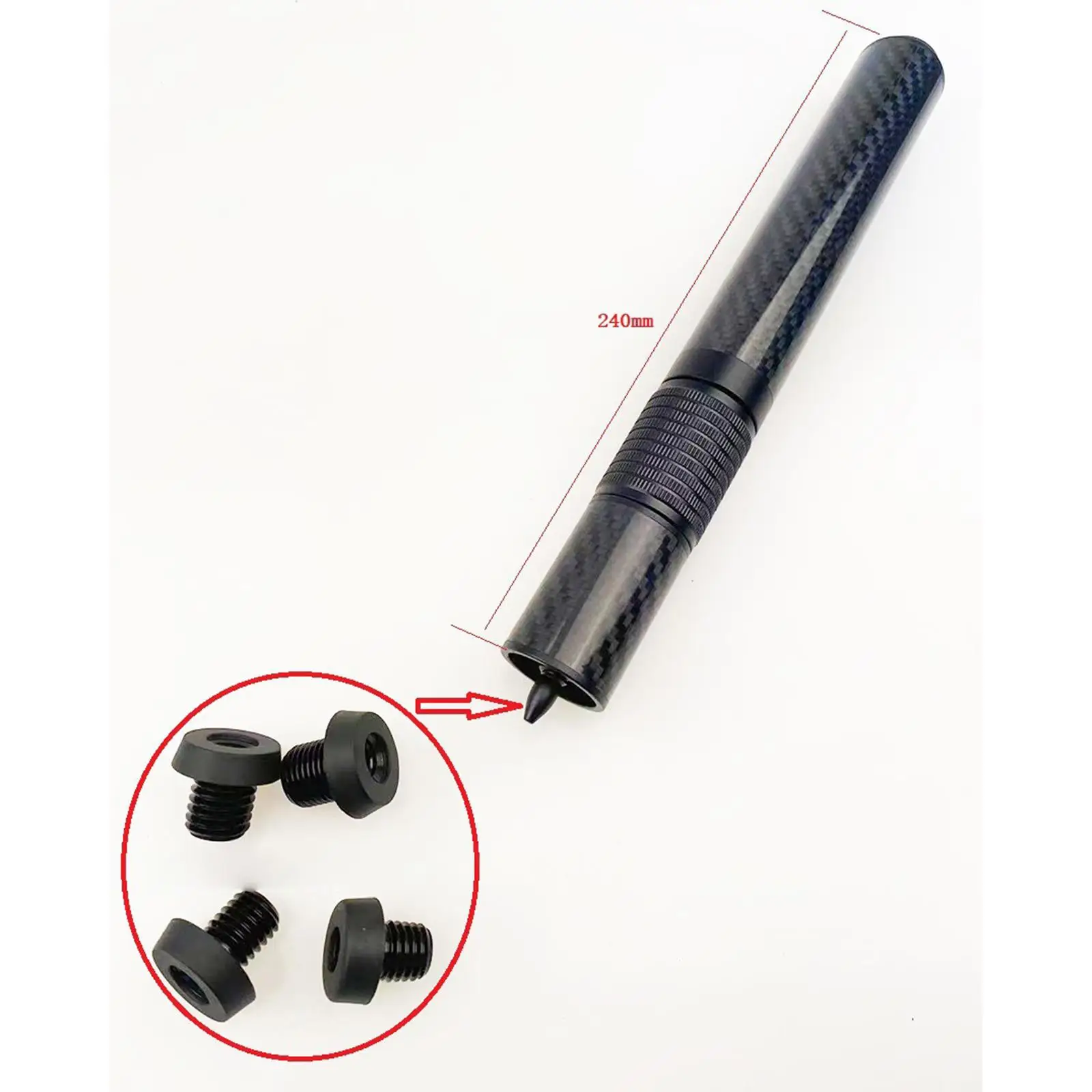 Carbon Fiber Pool Cue Extension Snooker Cue Extension 24cm~34cm Adjustment for Beginners Professional Enthusiast Lovers