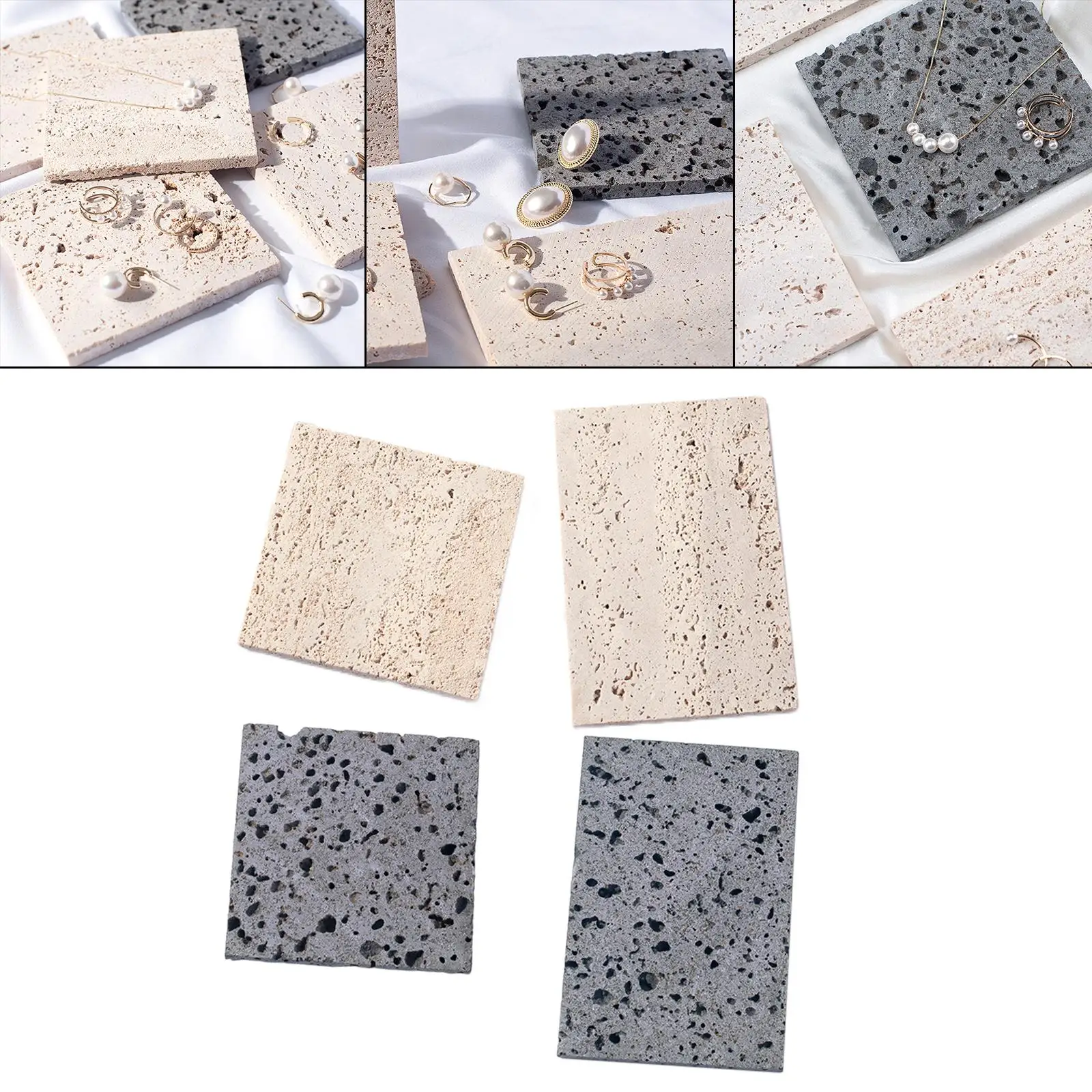 Natural Stone Photography Props Nordic Style Display Plate Tray for Jewellery Decoration Photography Background Studio Shooting