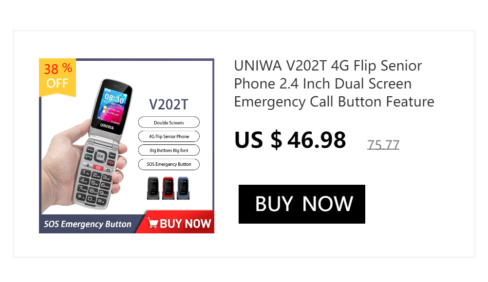 Low Price UNIWA E1802 GSM Feature Phone 1.77" Senior Elder Cellphone Push-button Dual SIM 1800mAh Wireless FM Telephone Portable