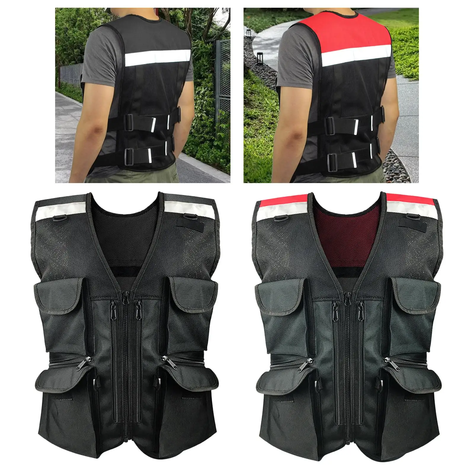 Reflective Safety Vest Multi Pockets Professional Construction Vest