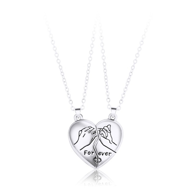  2Pcs Magnetic Love Heart Pendant Necklace Set - Mutual